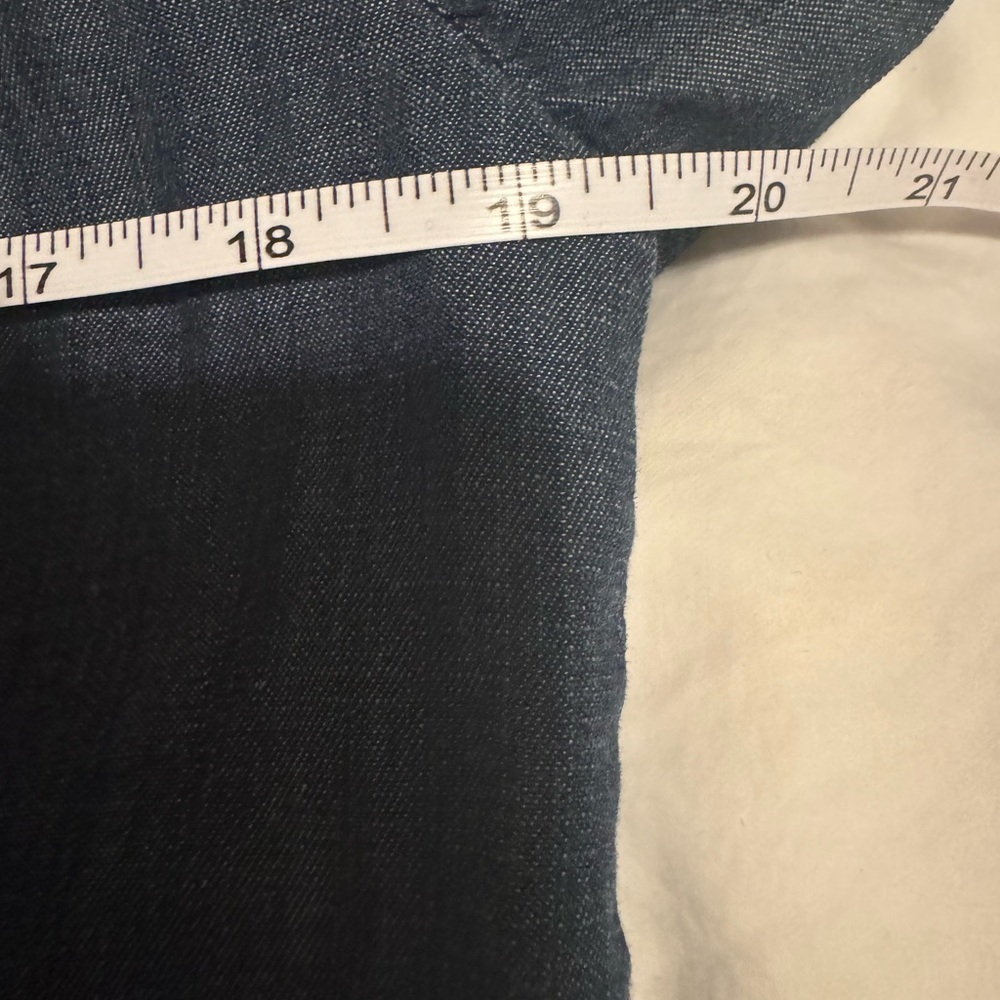 Liz Claiborne Denim-Look Double Breasted Trench Coat | Lyocell Linen Blend - Picture 7 of 8